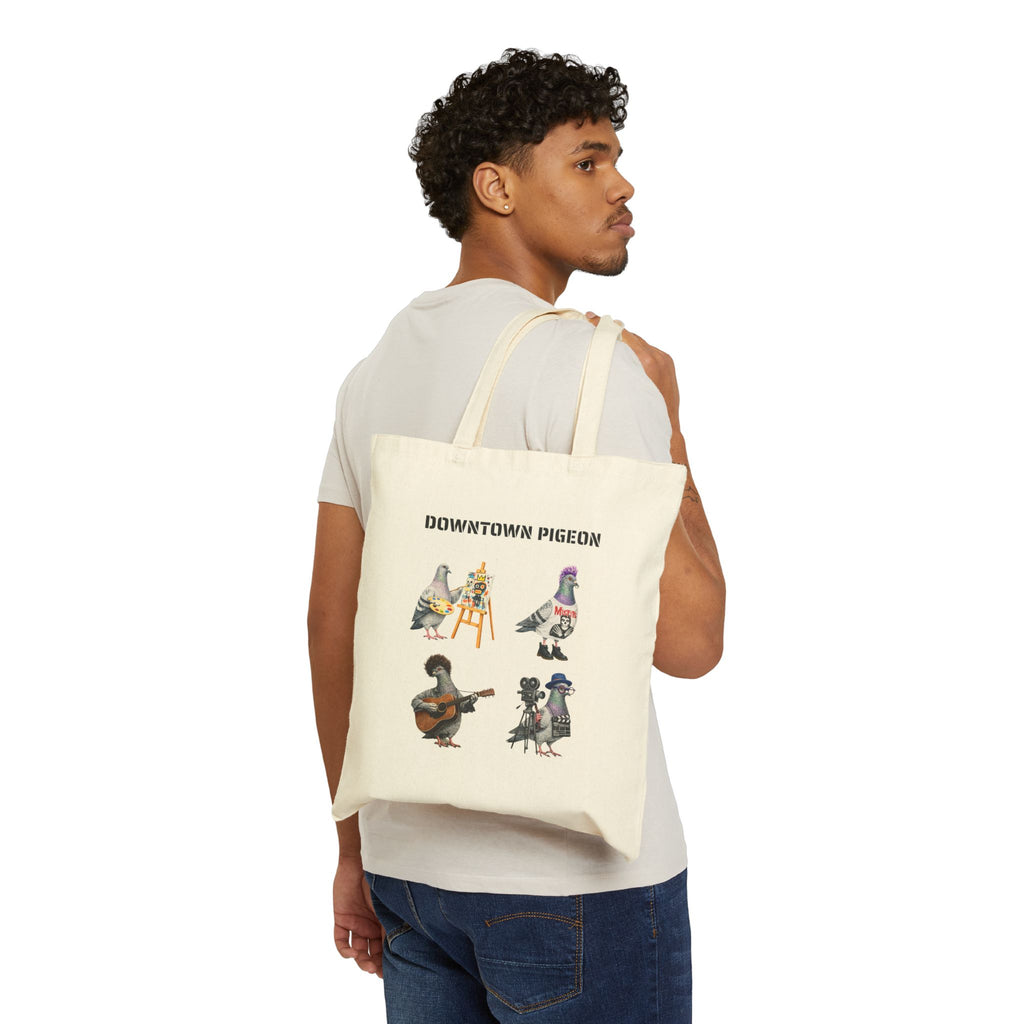 Downtown NYC Pigeon Subway Tote Bag | Illustrated The New Yorker Artist Filmmaker Musician Punk Bird Lovers Tote