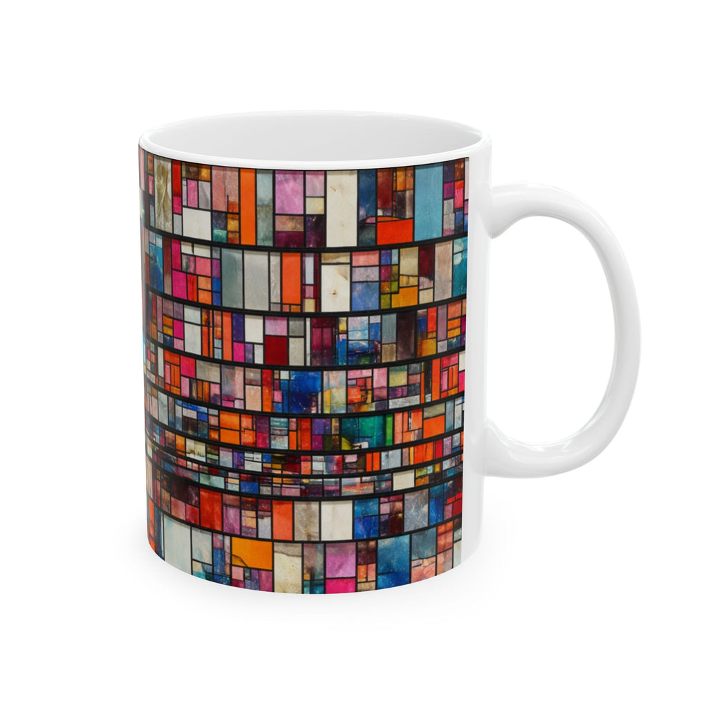 DUMBO Brooklyn Mosaic Water Tower Mug | Colorful Geometric Ceramic Mug 11oz