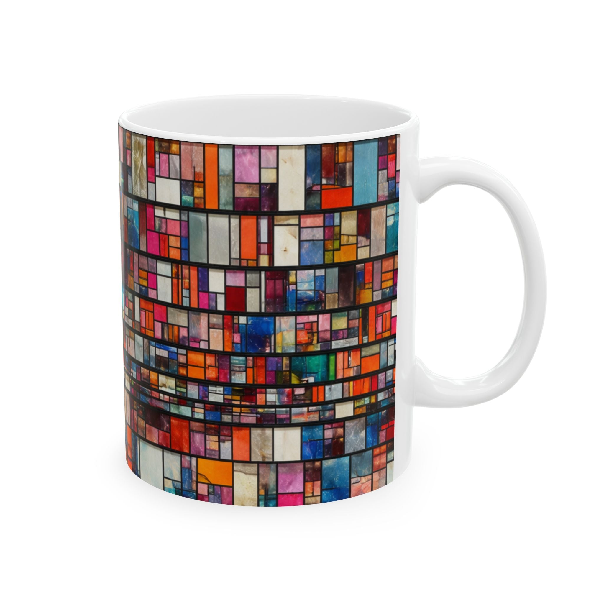 DUMBO Brooklyn Mosaic Water Tower Mug | Colorful Geometric Ceramic Mug 11oz