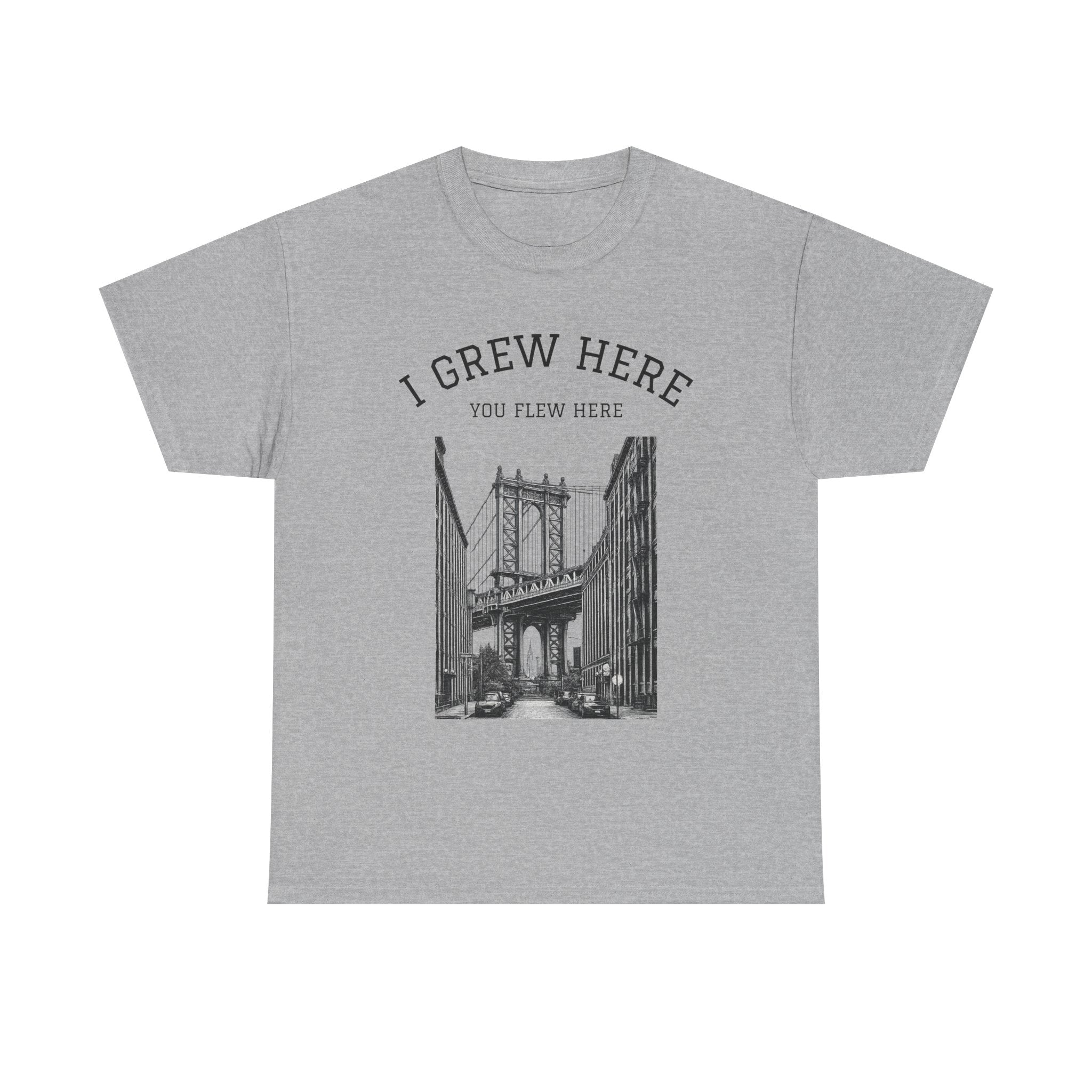 NYC DUMBO Manhattan Bridge T Shirt  I  I Grew Here You Flew Here Tee
