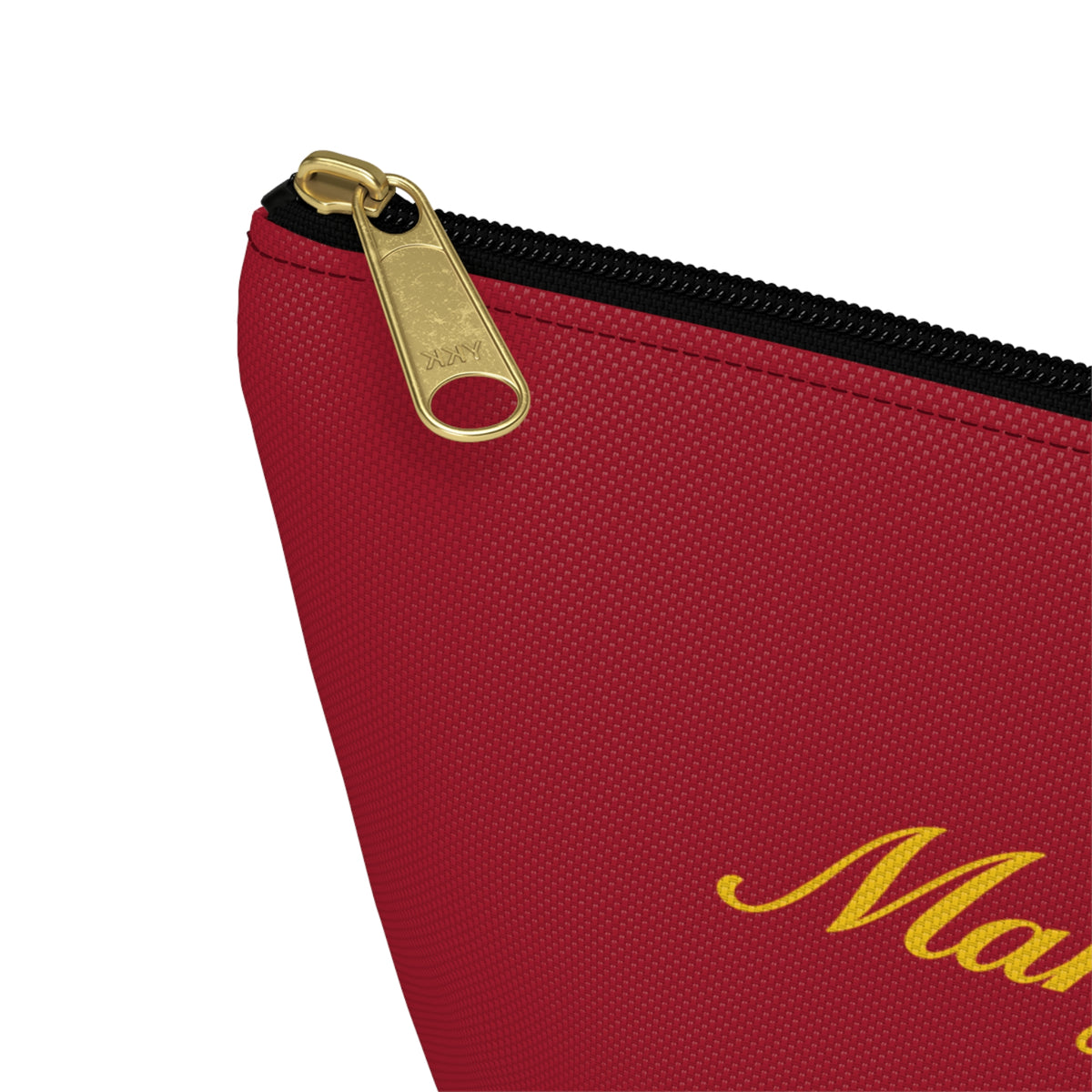 Maroon Mahj Queen Tile Bag  — Red T‑Bottom Makeup & Accessory Pouch