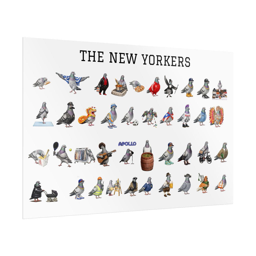 The New Yorkers Neighborhood Pigeons Rolled Poster | NYC Pigeon Gift for Bird Lovers
