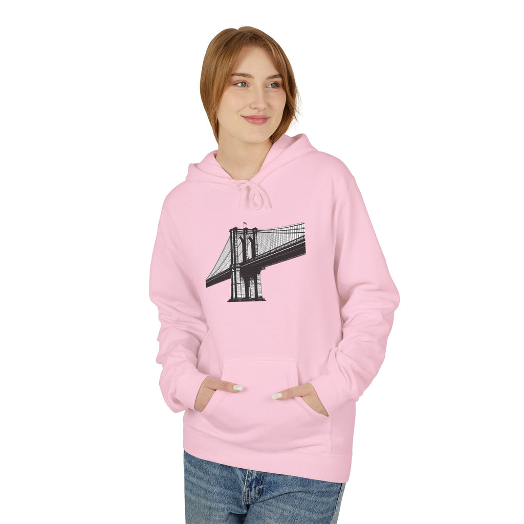 Brooklyn Bridge Sketch Hoodie — New York City Pullover Hooded Sweatshirt