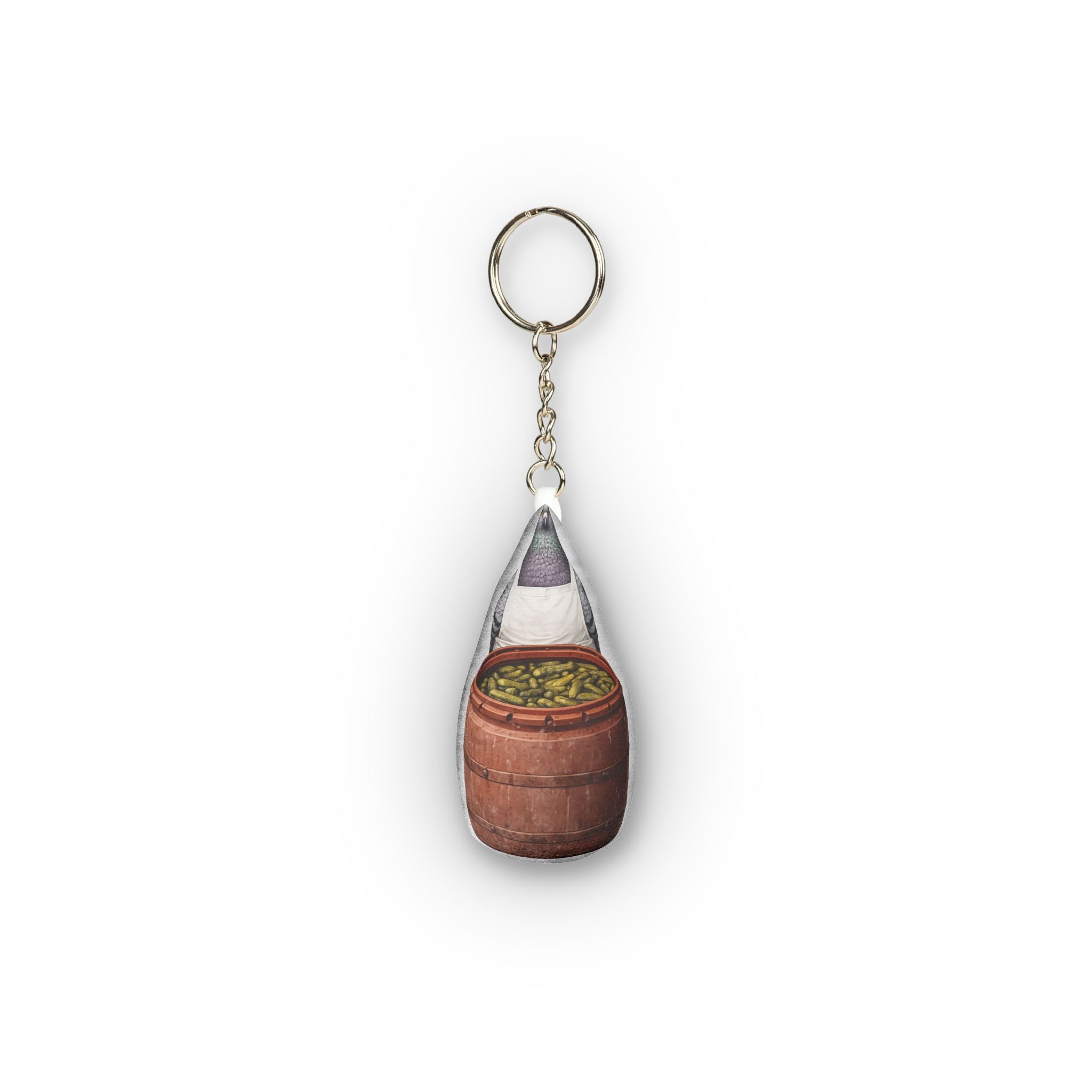 Lower East Side NYC Pigeon Mini Plush Keychain |  LES Pickle Salesman Bird Lovers Plushie Bag Charm