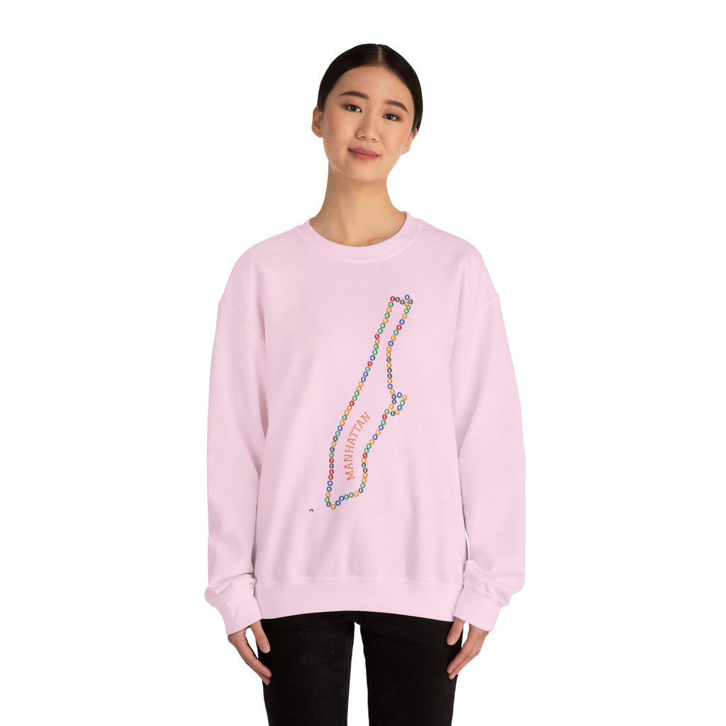Manhattan Map Subway Signs Sweatshirt | NYC Crewneck Sweater