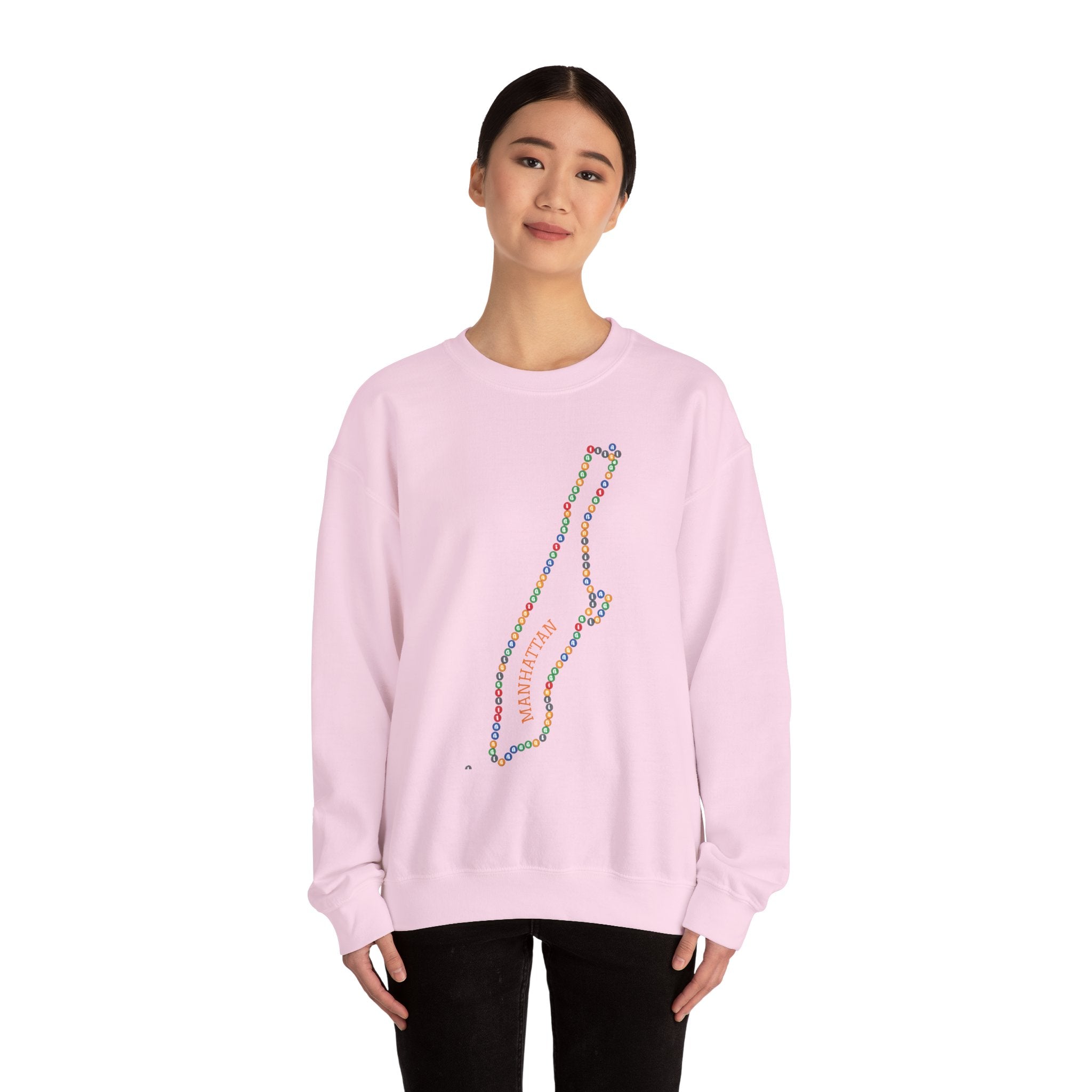 Manhattan Map Subway Signs Sweatshirt | NYC Crewneck Sweater