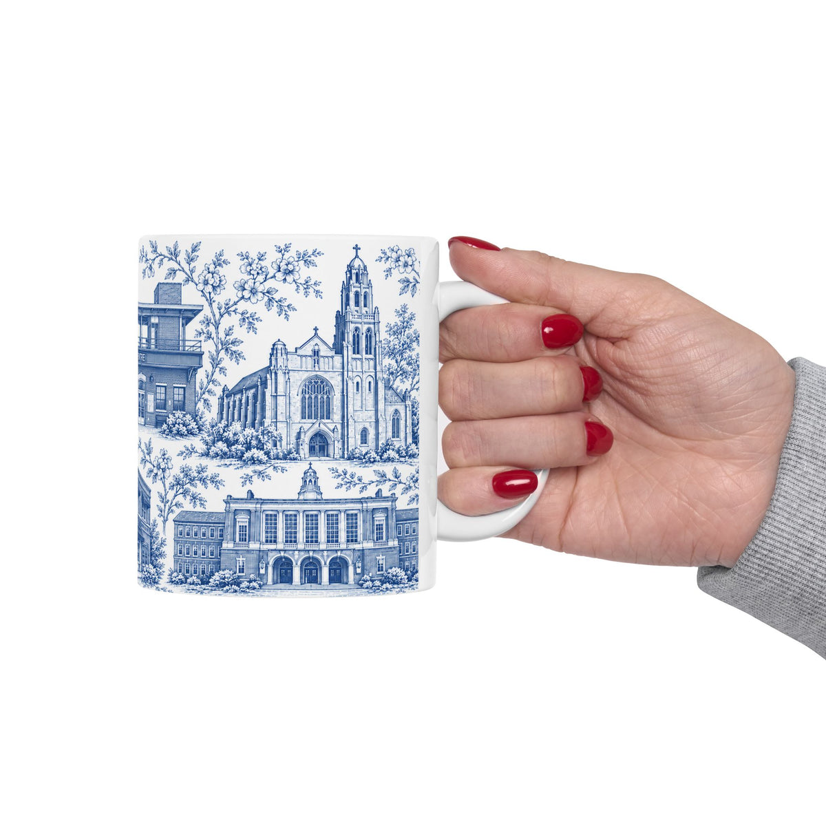 Rockville Center Blue Toile de Jouy 11 oz Mug