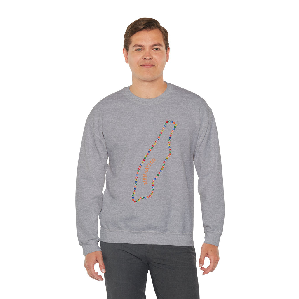 Manhattan Map Subway Signs Sweatshirt | NYC Crewneck Sweater