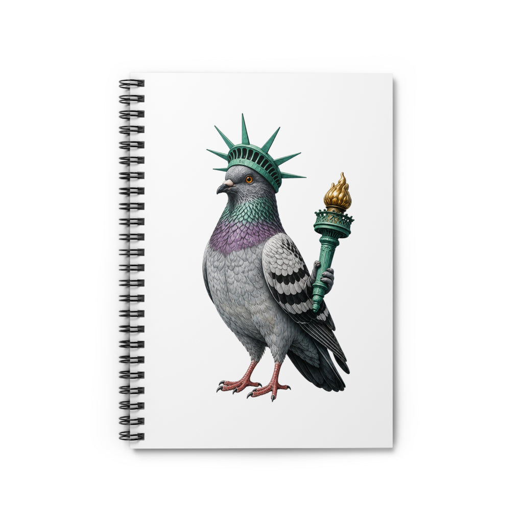 Liberty Island NYC Pigeon Spiral Notebook — Ruled Journal for NYC Lovers & Travelers