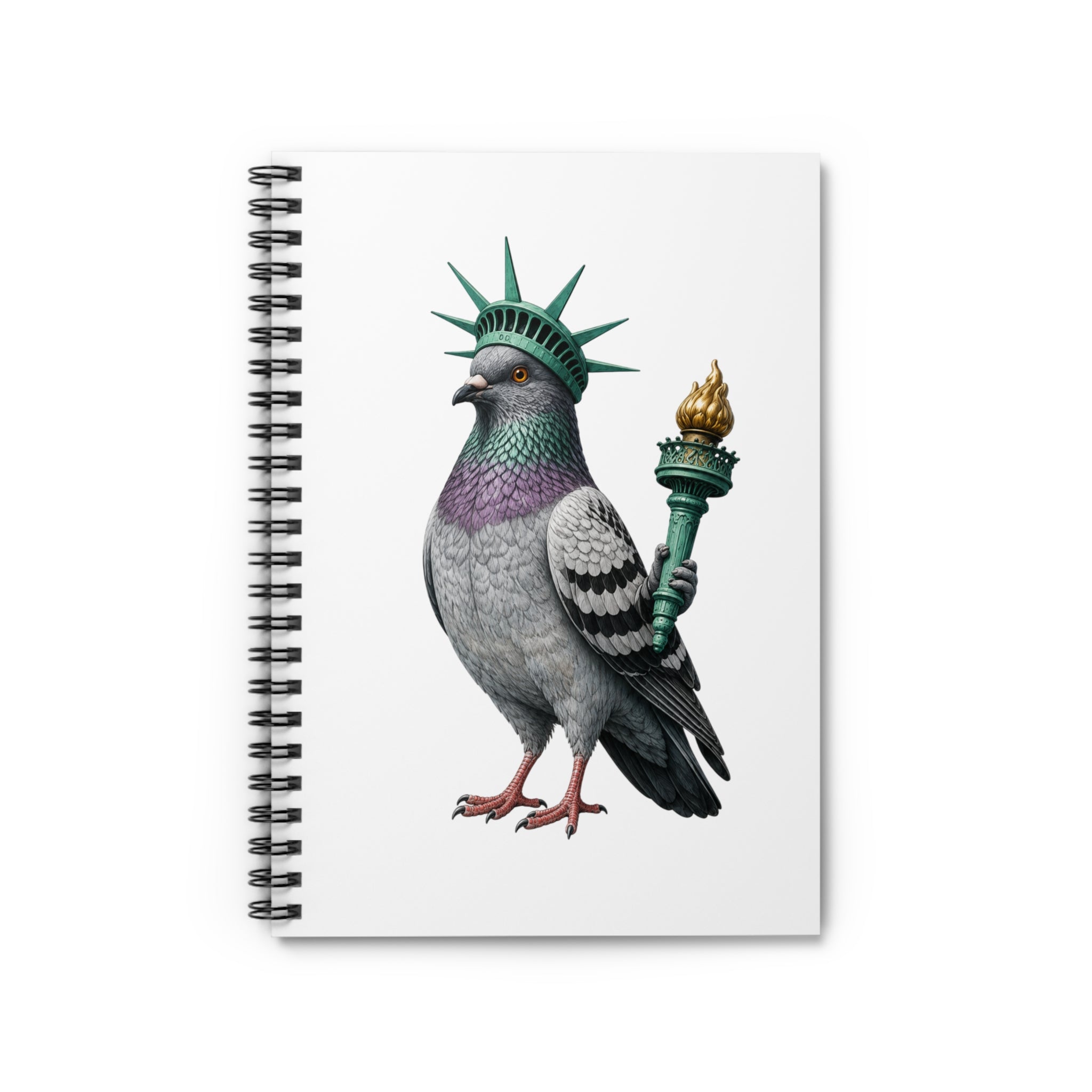 Liberty Island NYC Pigeon Spiral Notebook — Ruled Journal for NYC Lovers & Travelers