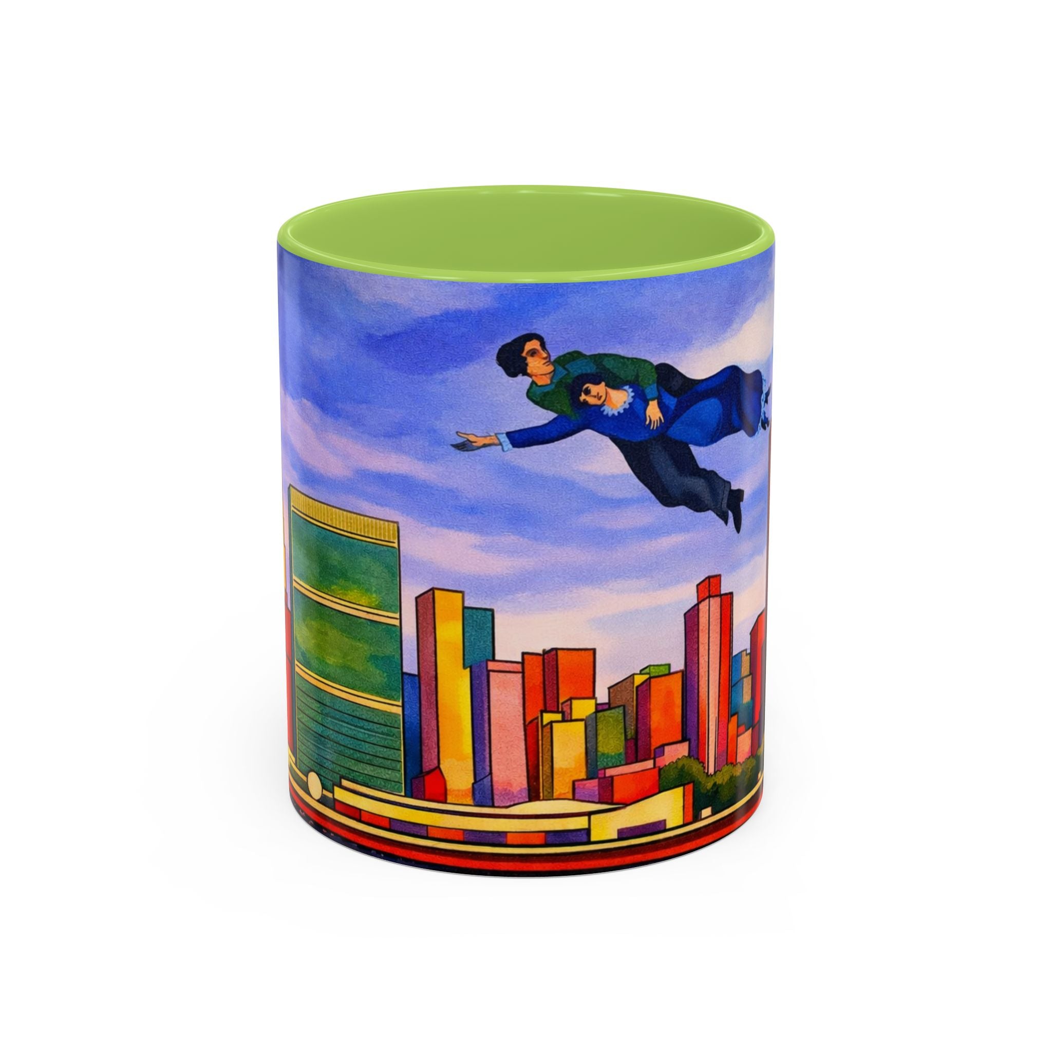 Over The Town  Marc Chagall-inspired Fan Art Manhattan Skyline NYC Accent Coffee Mug
