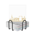 New York City Skyline Manhattan Skyline Square Ceramic Coasters Set of Six