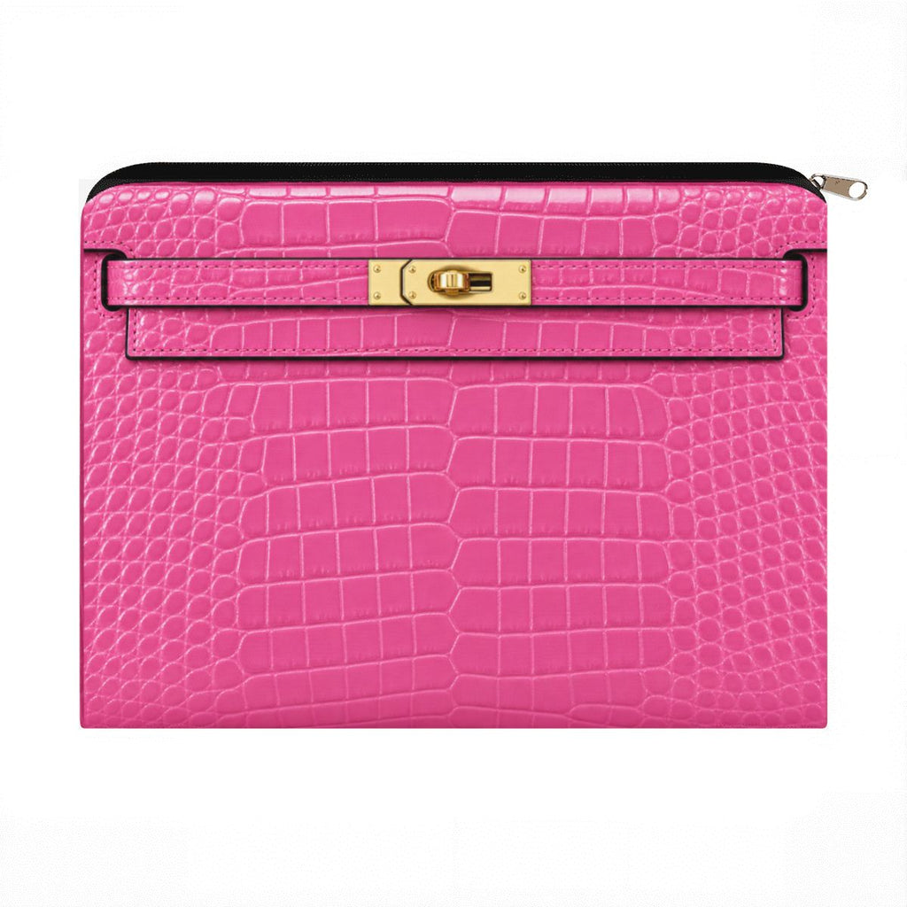Canal Street Pink Croc Print Large Coin Purse