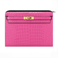 Canal Street Pink Croc Print Large Coin Purse