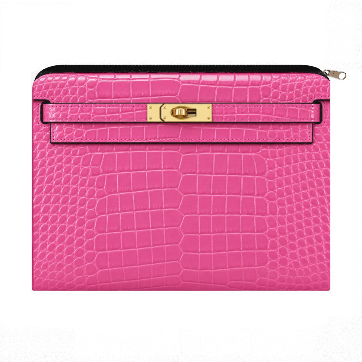 Canal Street Pink Croc Print Large Coin Purse