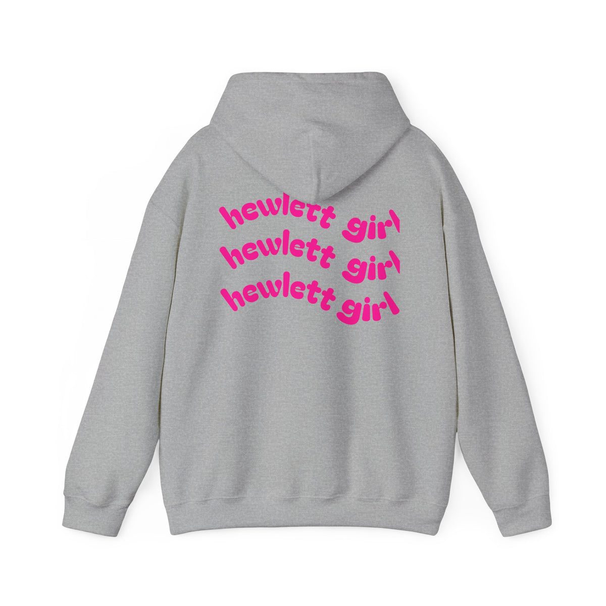 Hewlett Girl Hoodie – Retro Pink Wave Back Print Hooded Sweatshirt