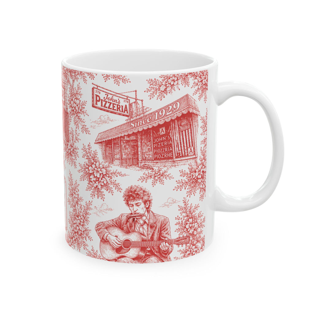 Greenwich Village Red Toile de Jouy Mug | NYC Chinoiserie Ceramic Coffee Cup
