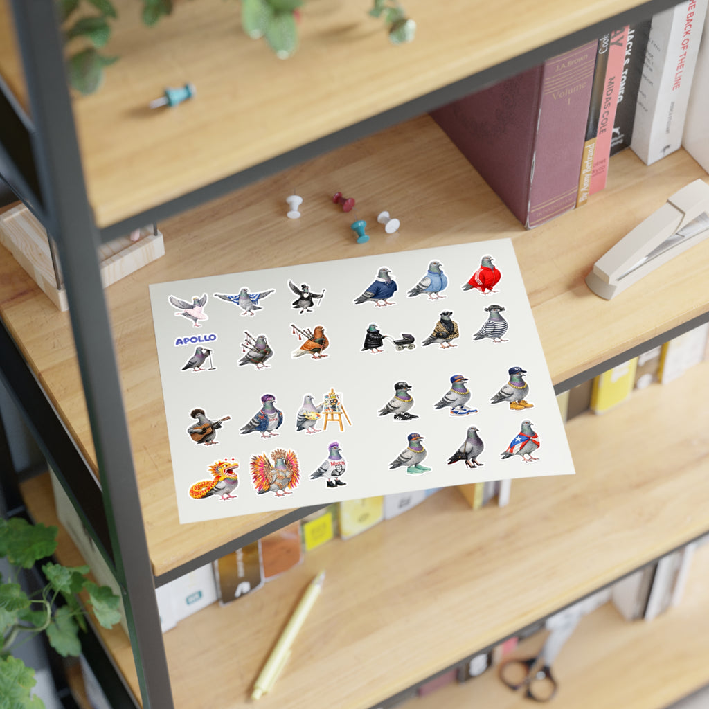 NYC Pigeon Sticker Sheet —24 Cute New York Bird Decals