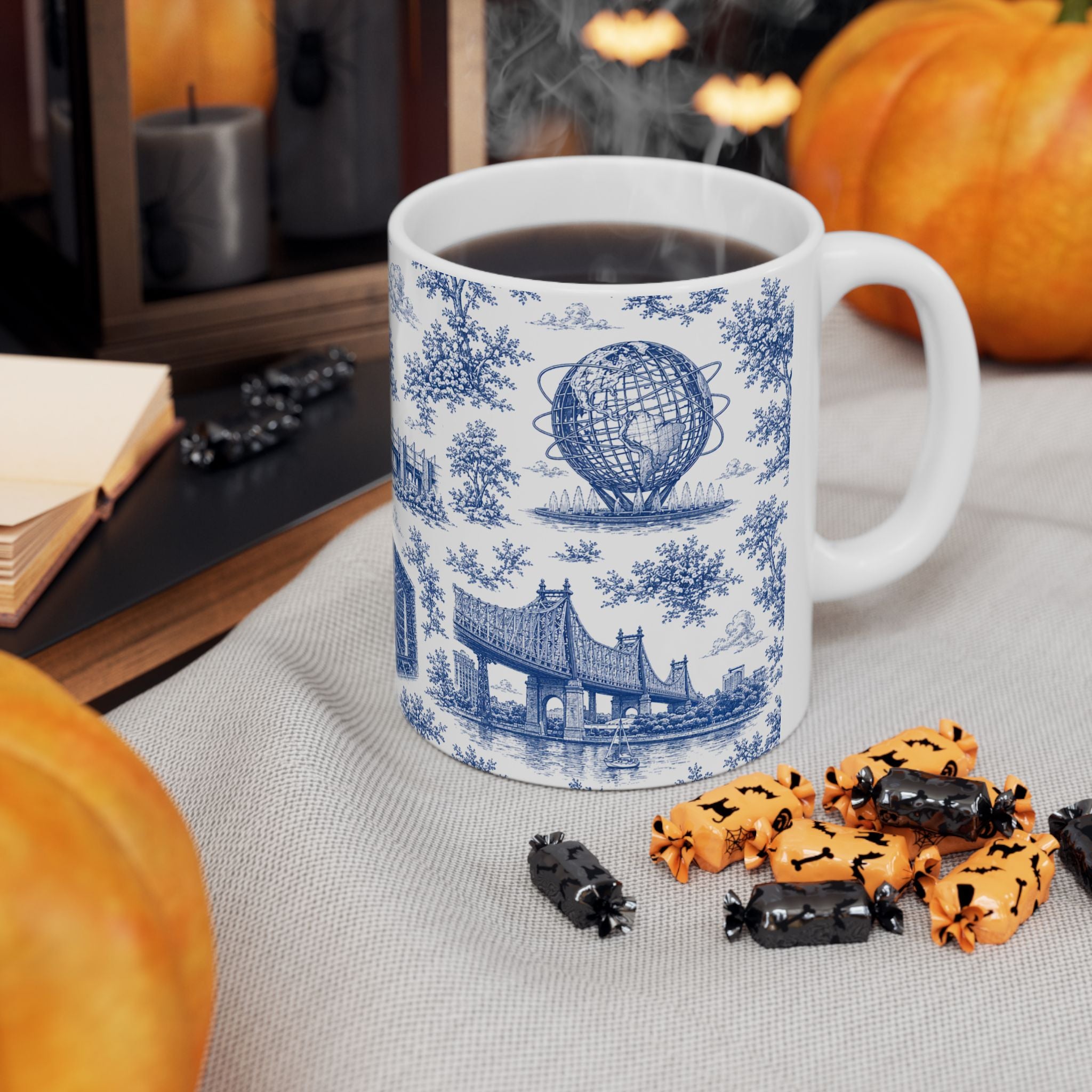 Queens Blue Toile de Jouy Mug | Chinoiserie Ceramic Coffee Cup