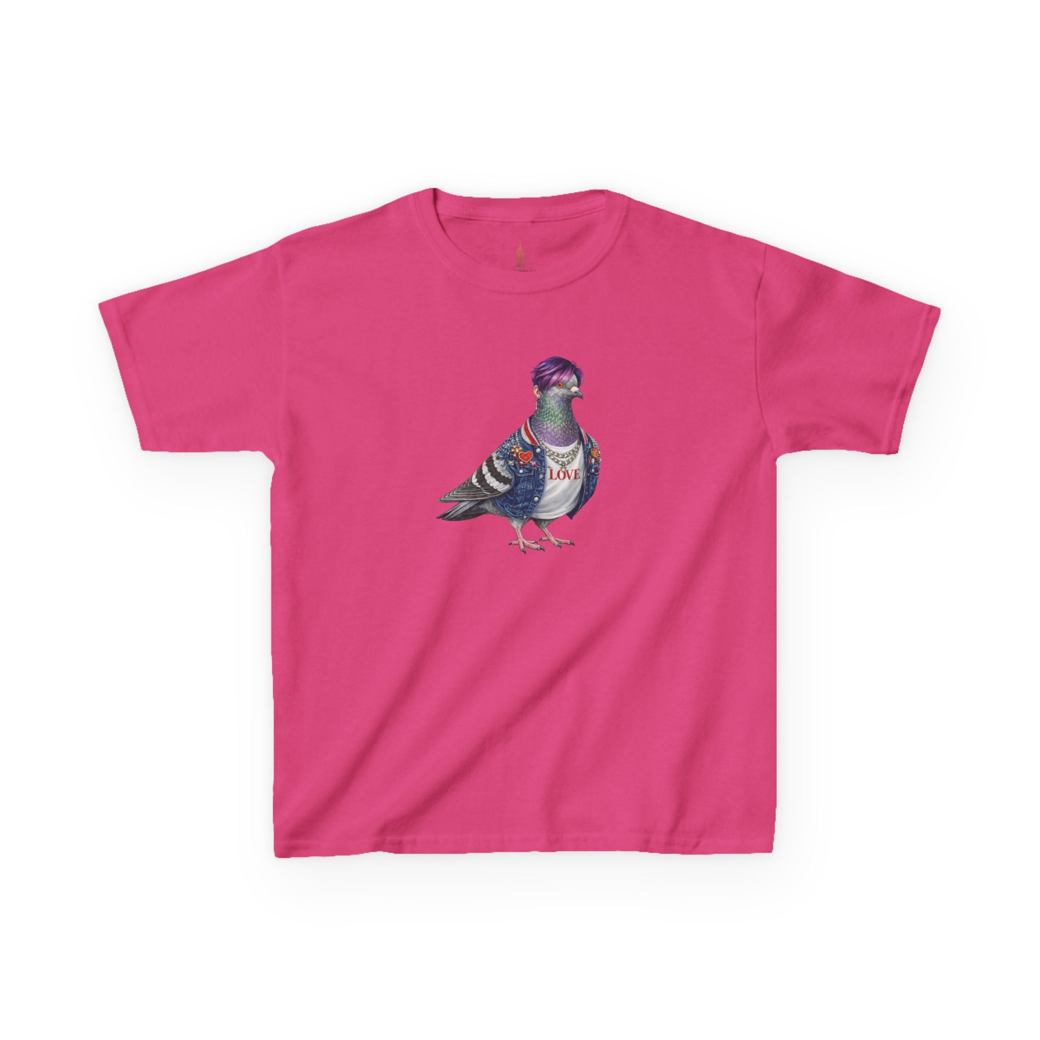 Customizable Koreatown NYC Pigeon Kids KPop Tee — Cute Bird K-Pop T-Shirt for Children