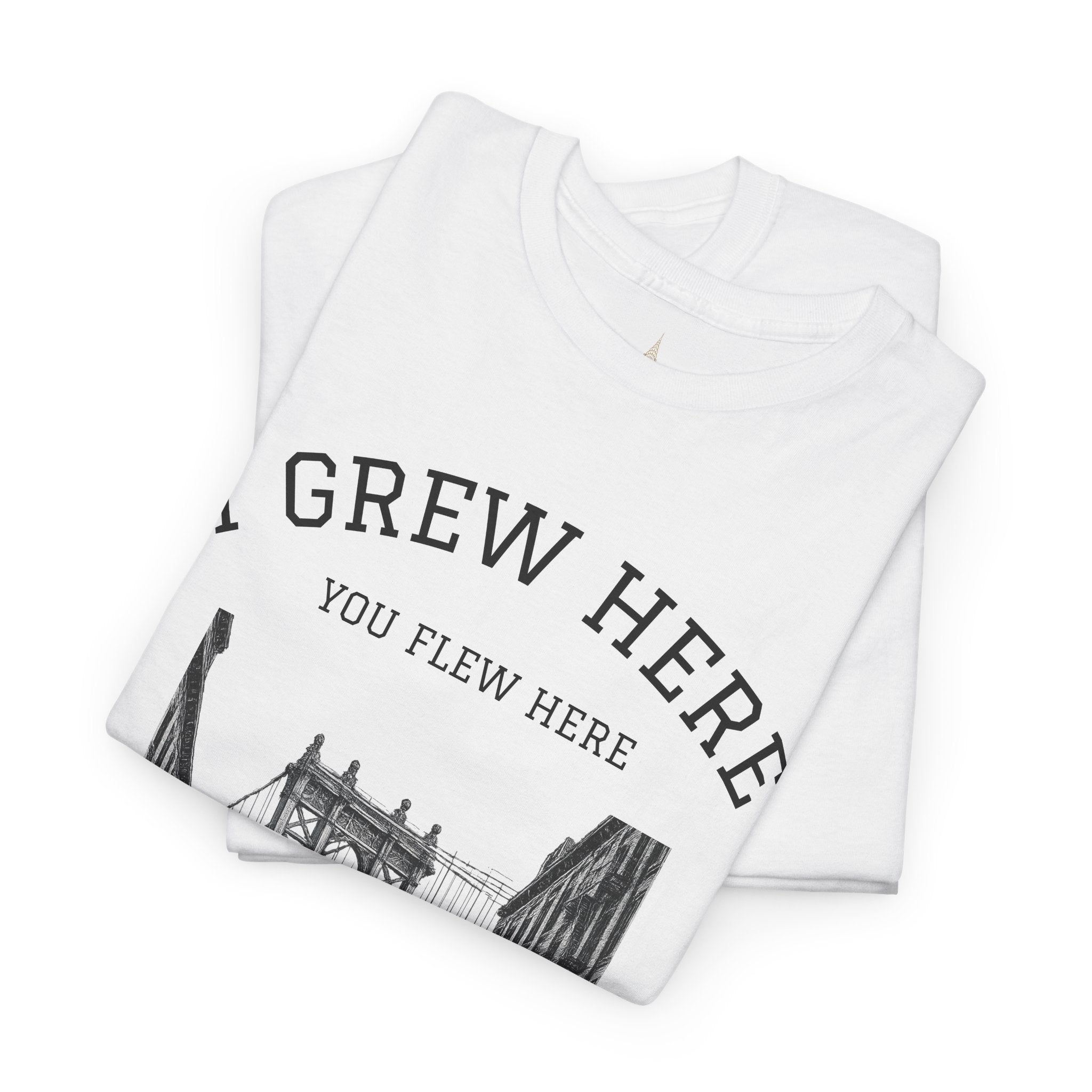 DUMBO Brooklyn Manhattan Bridge T-Shirt  I  I Grew Here You Flew Here Tee