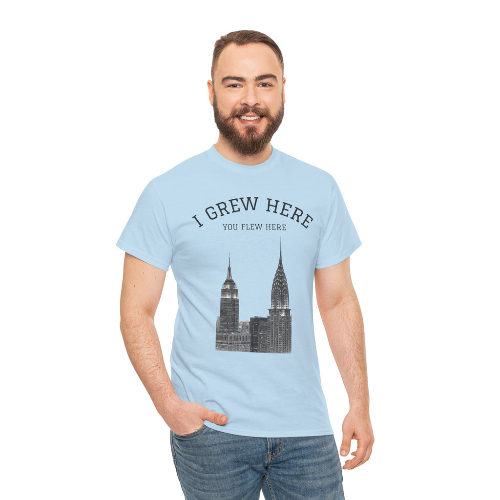 New York City Skyline Tee | I Grew Here You Flew Here Empire State & Chrysler Buildings Manhattan Tee