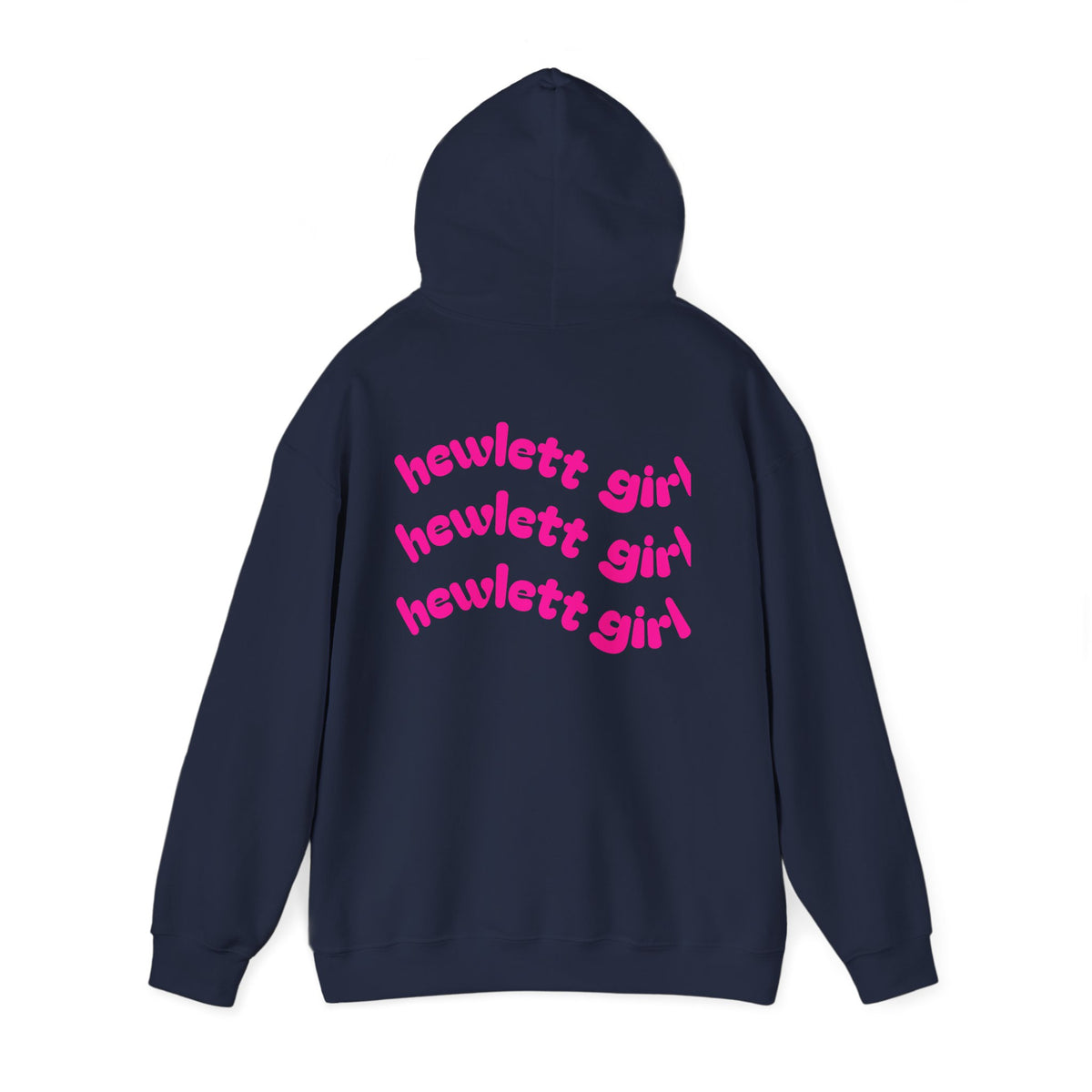 Hewlett Girl Hoodie – Retro Pink Wave Back Print Hooded Sweatshirt