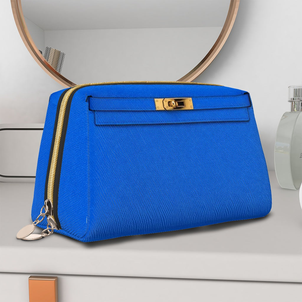 Canal Street Electric Blue PVC Leather Makeup Bag