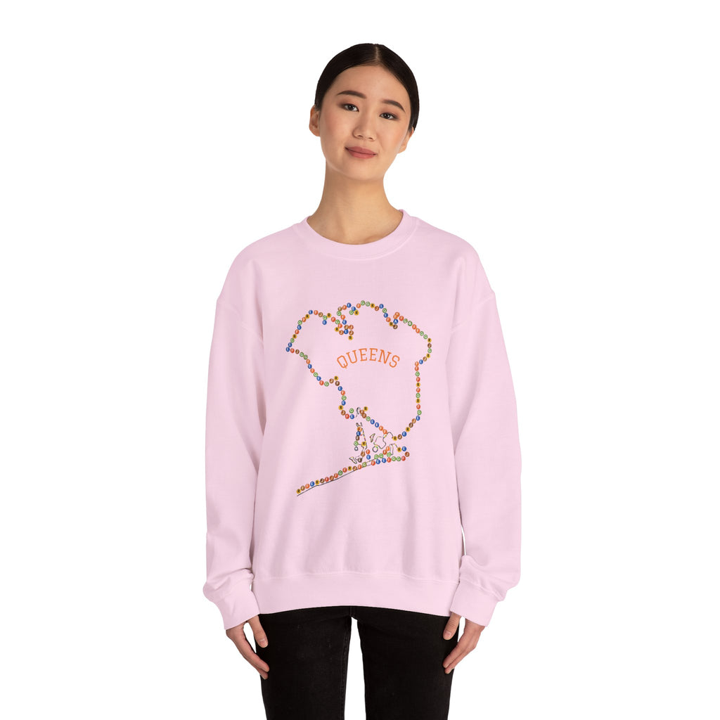 Queens Map Subway Signs Sweatshirt | NYC Crewneck Sweater