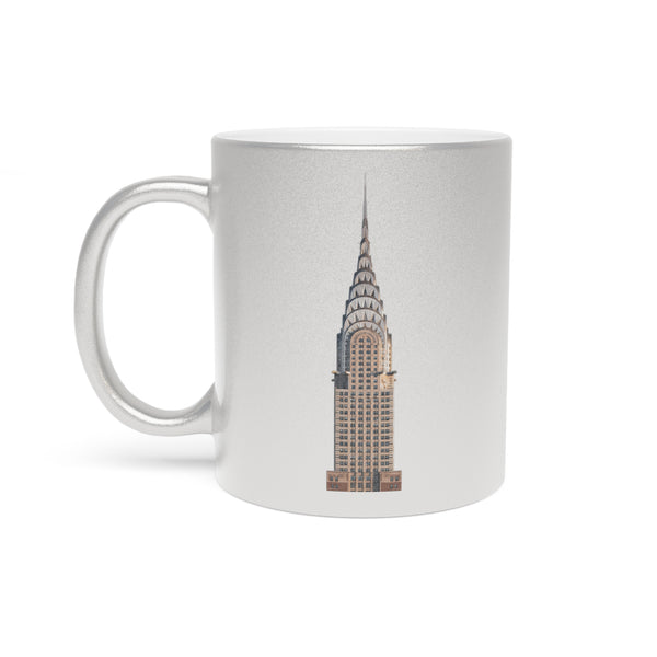 Chrysler Building NYC Metallic Mug | Silver Manhattan Skyscraper Coffee Cup