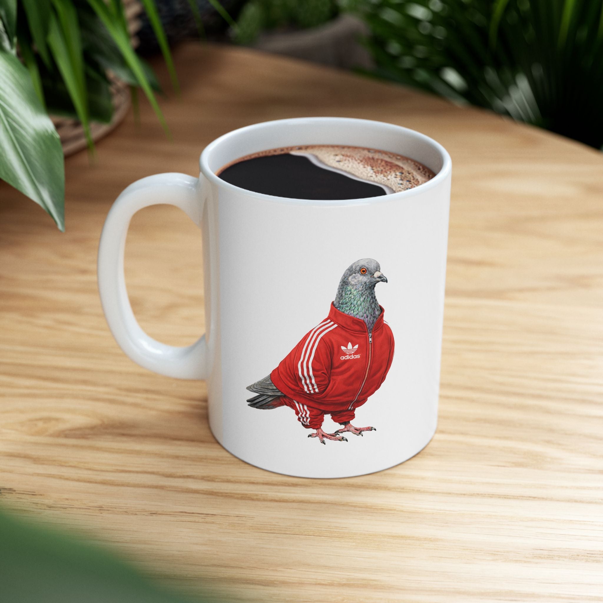 Customizable Brighton Beach NYC Pigeon Mug | New York Brooklyn Track Suit Bird Lovers Ceramic Coffee Cup