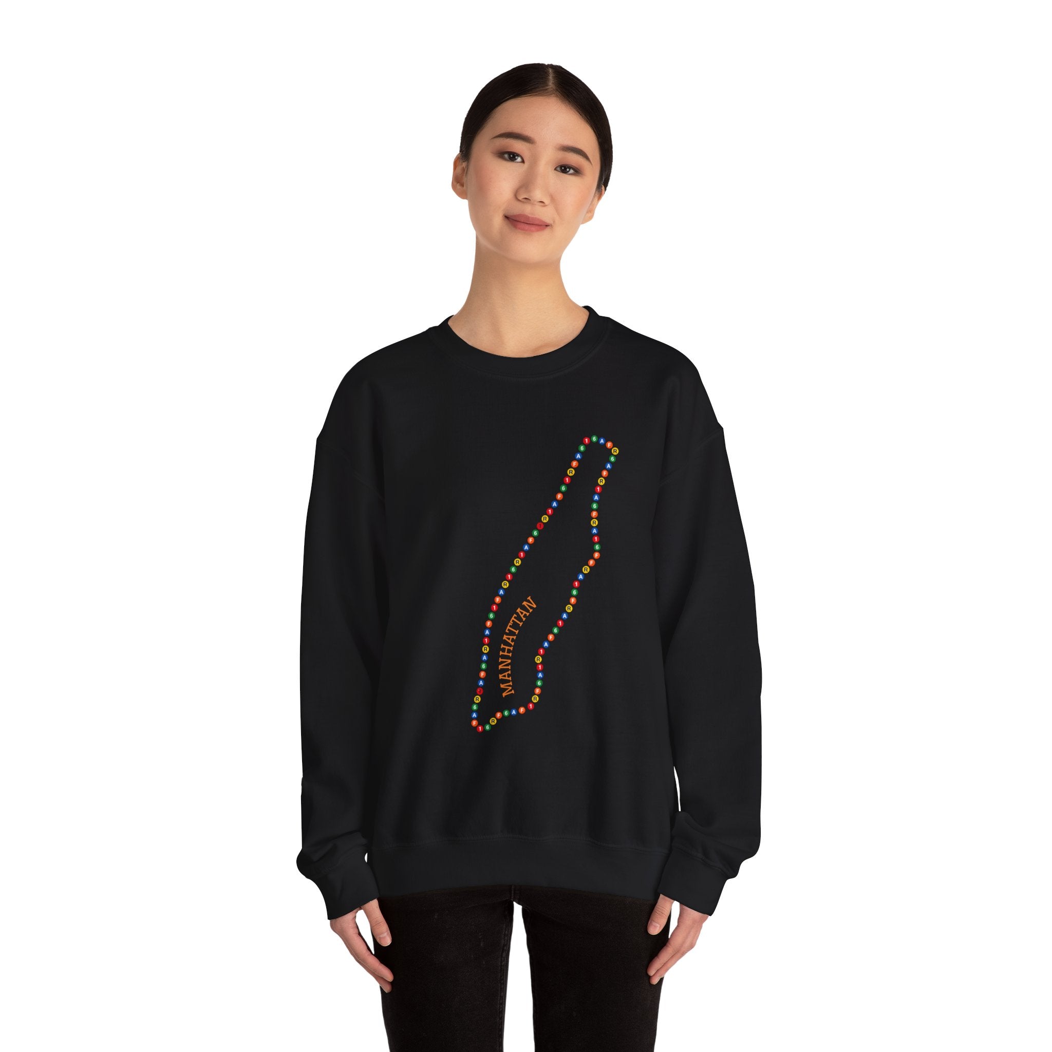 Manhattan Map Subway Signs Sweatshirt | NYC Crewneck Sweater
