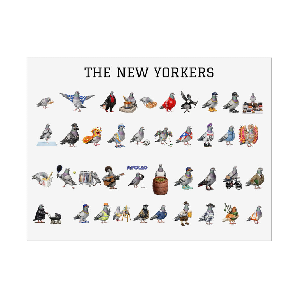 The New Yorkers Neighborhood Pigeons Rolled Poster | NYC Pigeon Gift for Bird Lovers