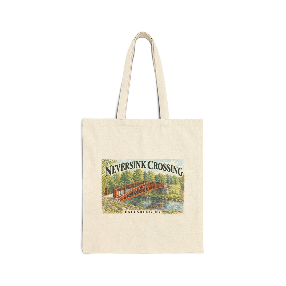 Neversink Crossing Fallsburg, Catskills Upstate New York Cotton Canvas Tote Bag