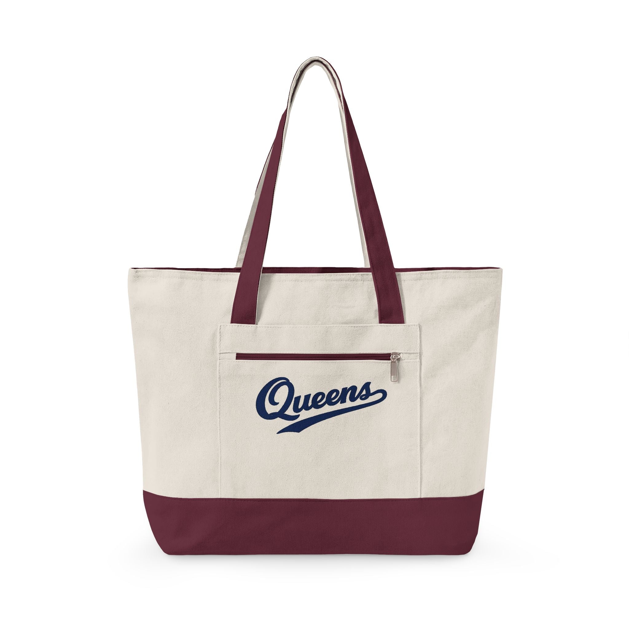 Queens Canvas Tote — Zippered Market Bag