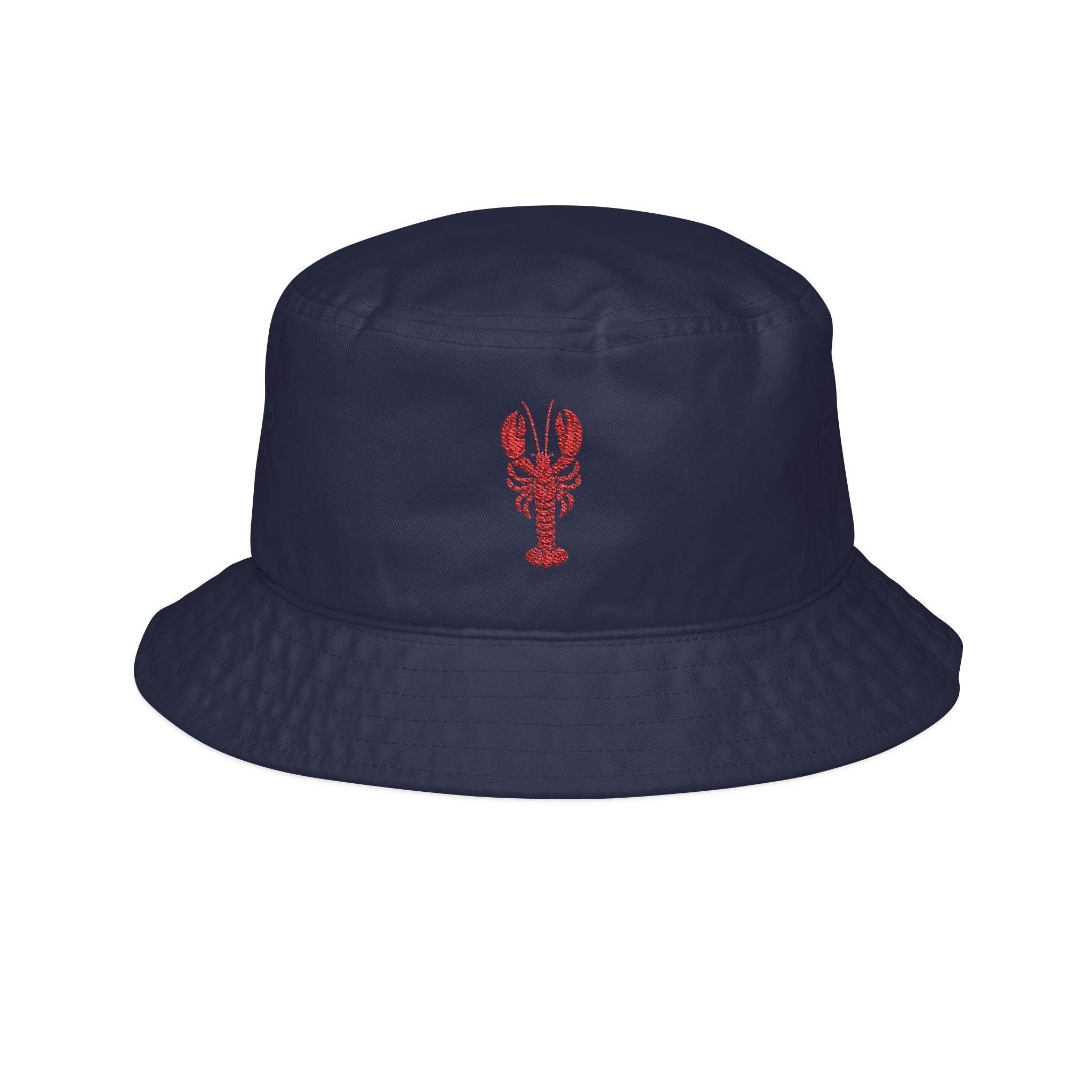 Embroidered Lobster Bucket Hat — Nautical Beach Sun Hat
