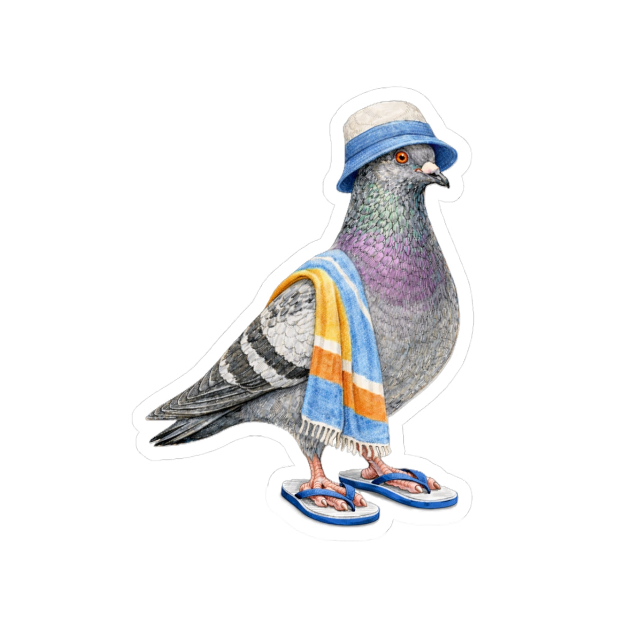 Coney Island NYC Pigeon 3" x 3" Sticker