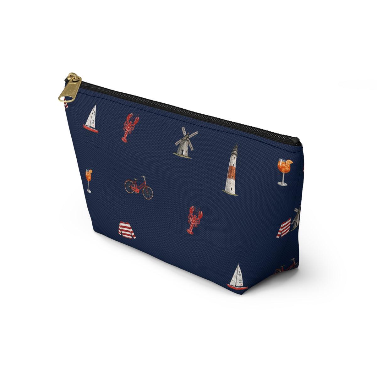 Icons of The Hamptons Navy Blue Pouch — T-Bottom Makeup & Travel Organizer