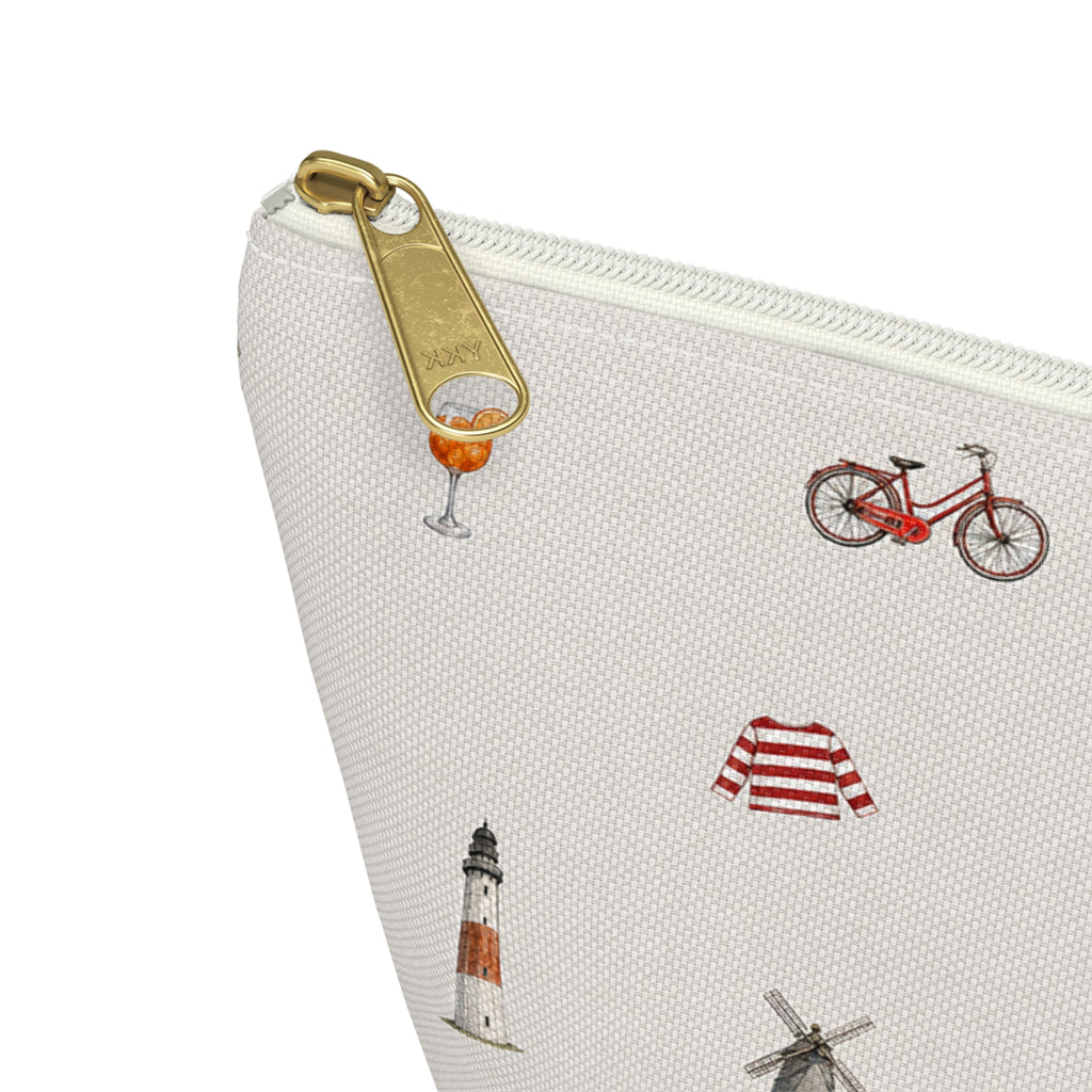 Icons of The Hamptons Heather Gray Accessory Pouch — T-Bottom Makeup Bag