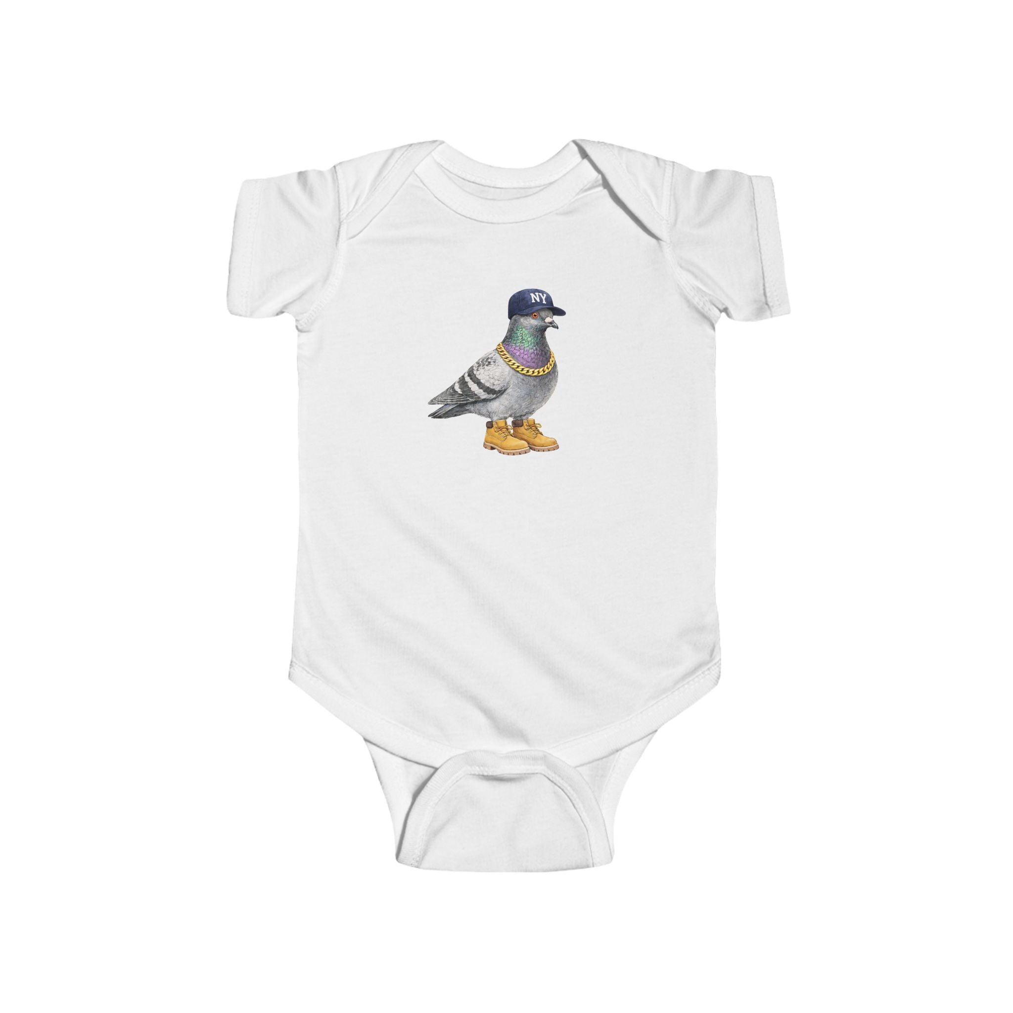 Customizable Bronx NYC Pigeon Baby Onesie | New Yorker Reveal Infant Bodysuit