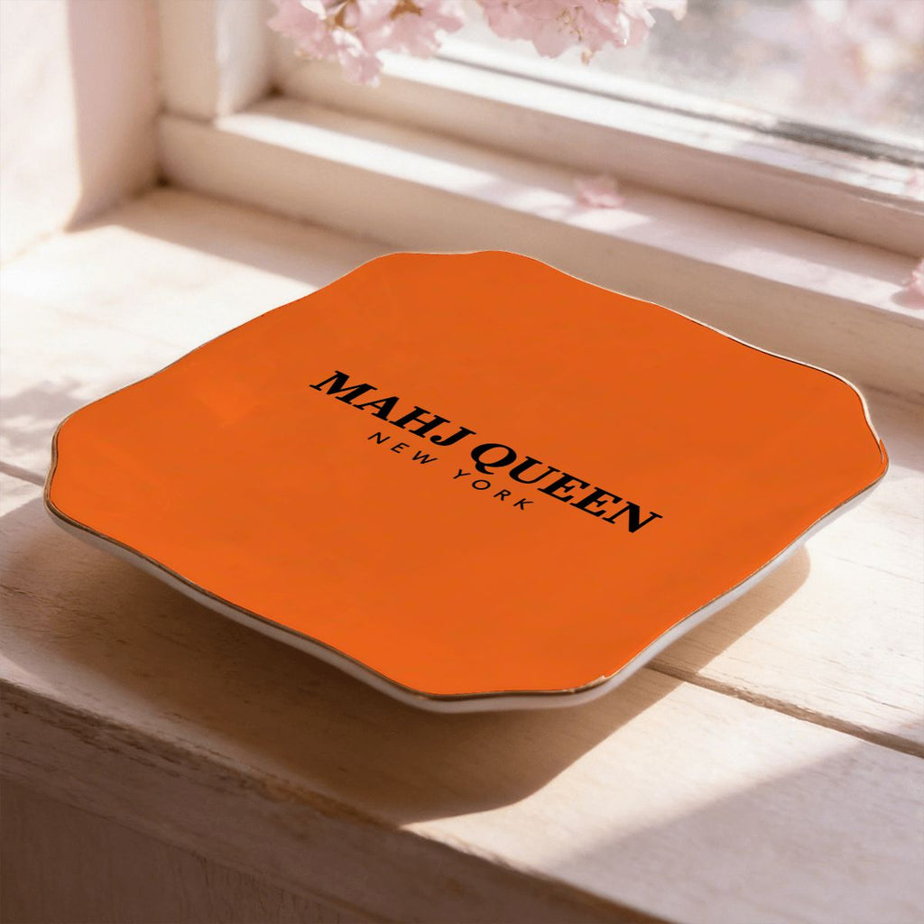 Mahj Queen Orange Mahjong Dice and Trinket Tray