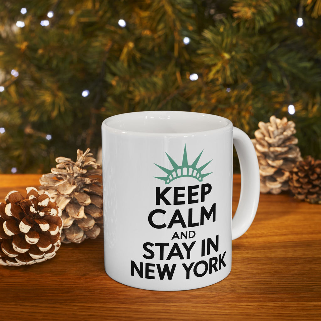 'Keep Calm and Stay in New York' Ceramic Coffee Cup, 11oz