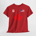 Canadian-American Maple Leaf Soccer T-Shirt | Canadian Flag Tee