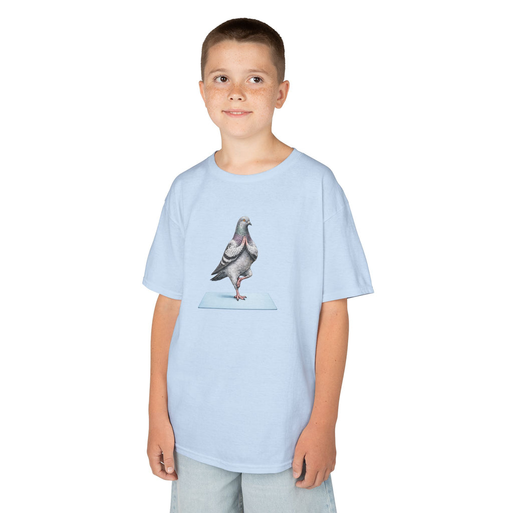 Customizable Central Park NYC Pigeon Kids Yoga Tee — Cute Bird Yoga T-Shirt for Children