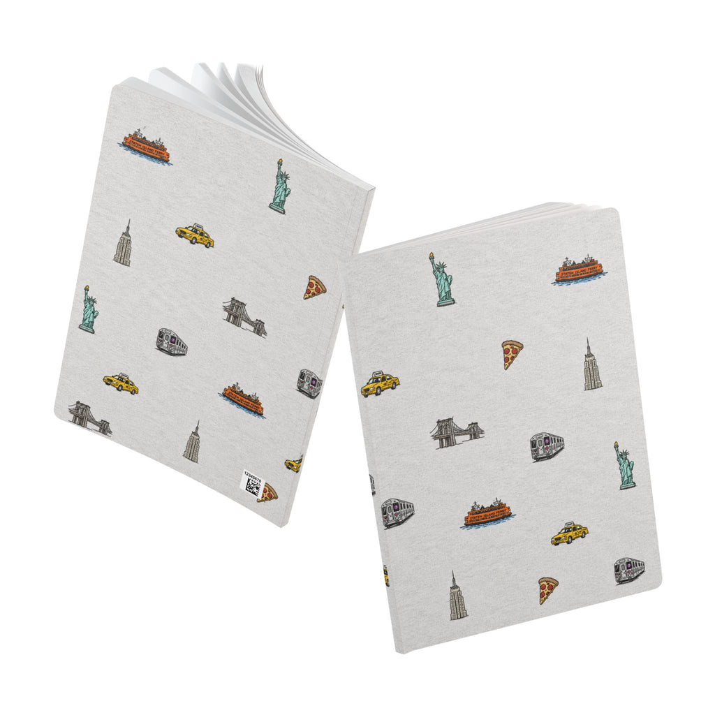 Icons of New York City Heather Gray Softcover Notebook