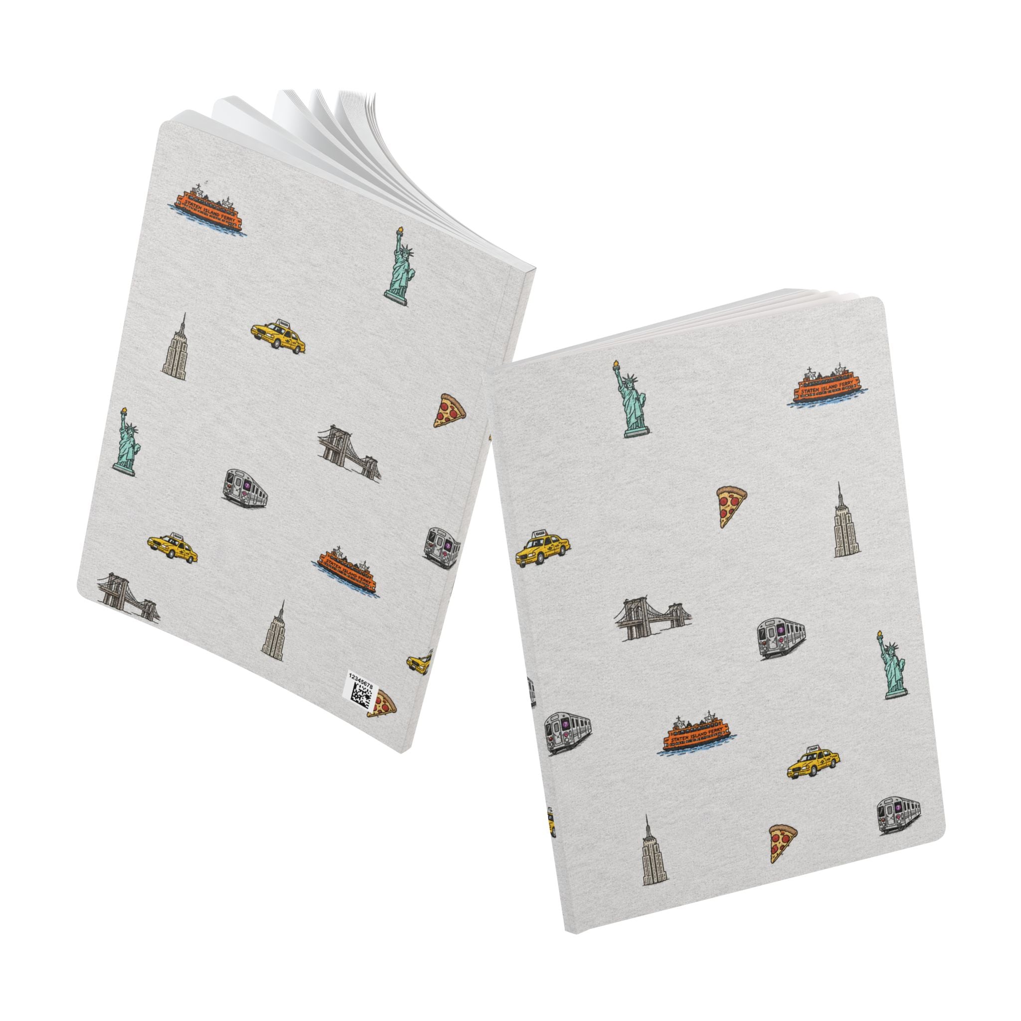 Icons of New York City Heather Gray Softcover Notebook