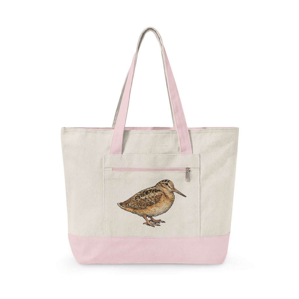 Bryant Park American Woodcock Zippered Canvas Tote Bag | Grocery Subway Tote