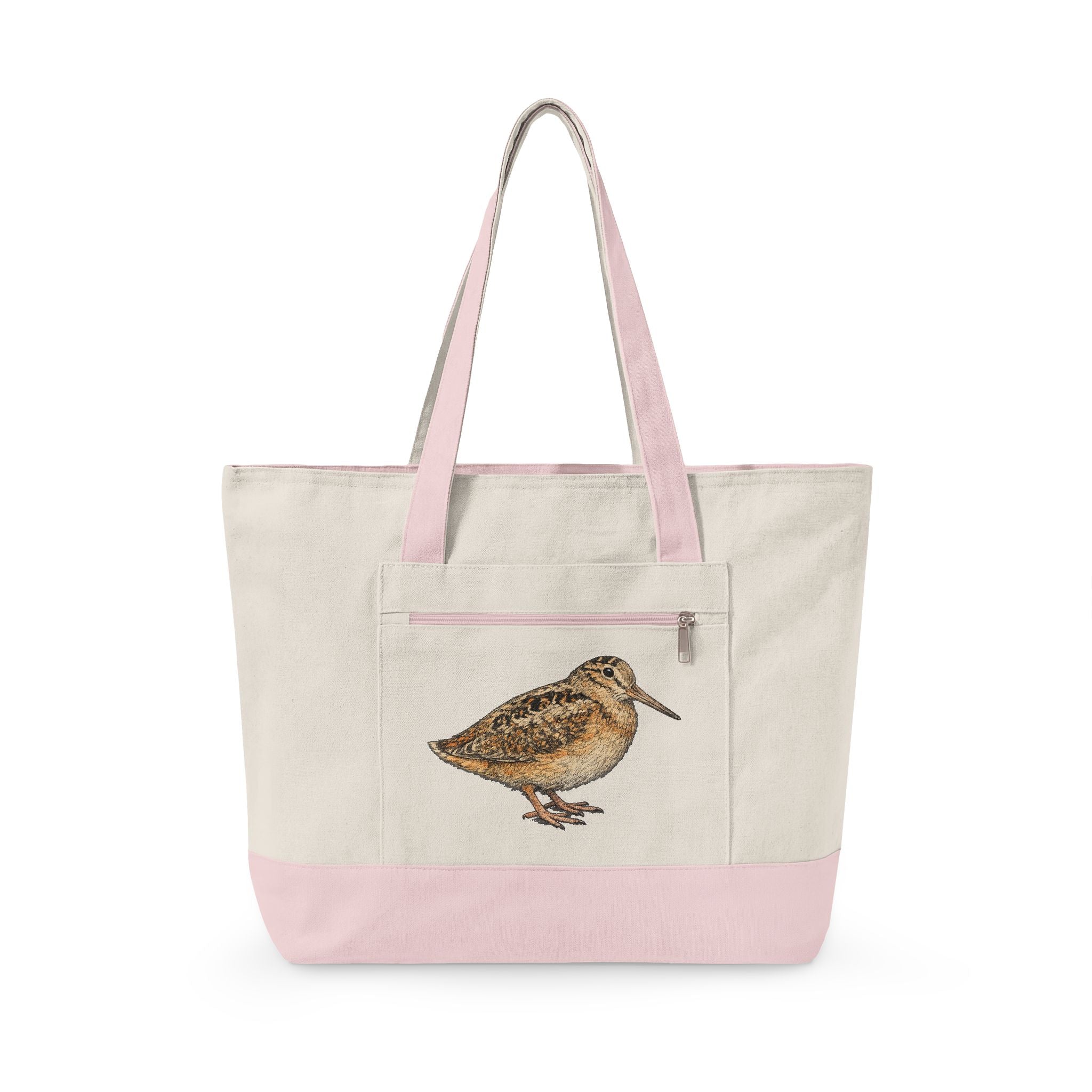 Bryant Park American Woodcock Zippered Canvas Tote Bag | Grocery Subway Tote