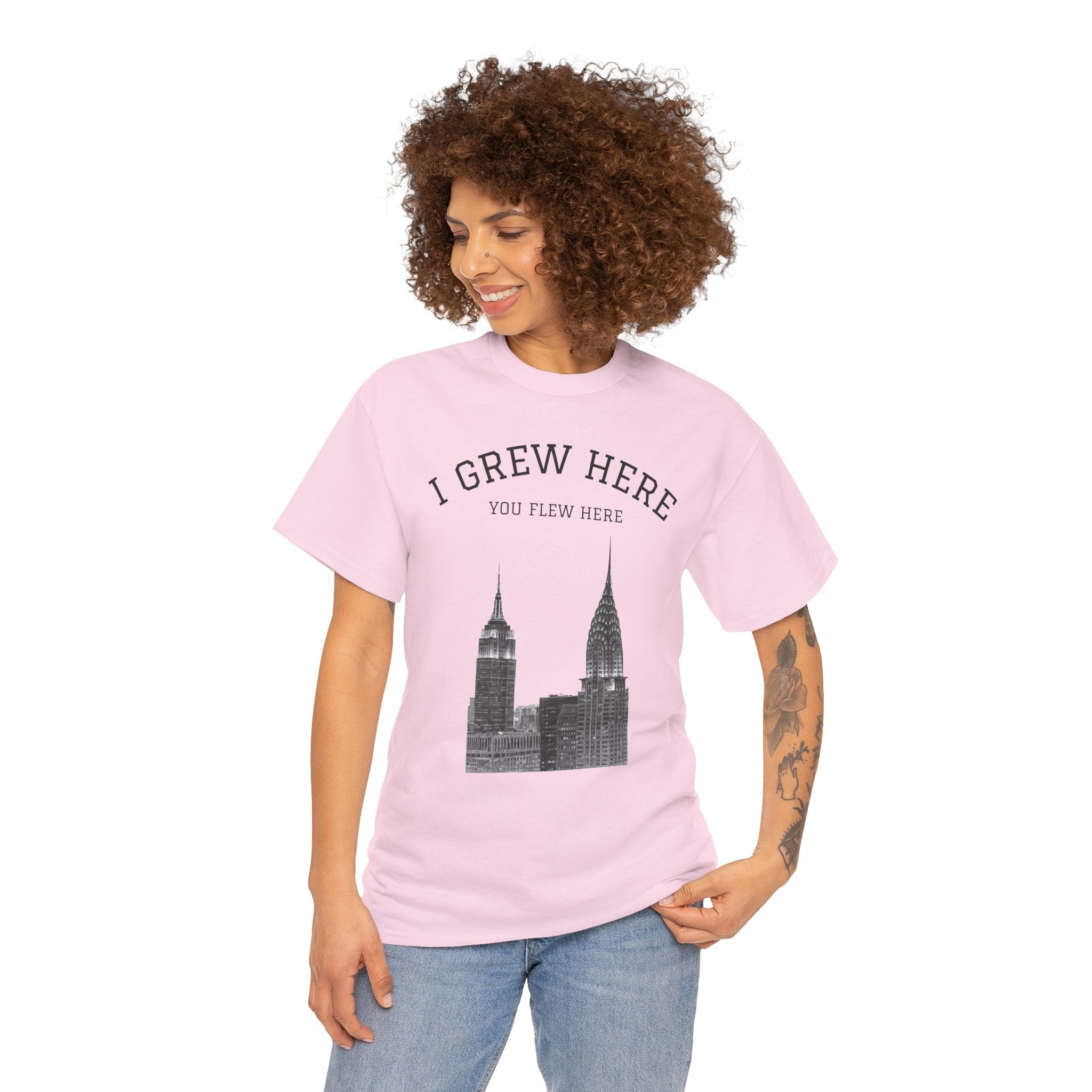 New York City Skyline Tee | I Grew Here You Flew Here Empire State & Chrysler Buildings Manhattan Tee