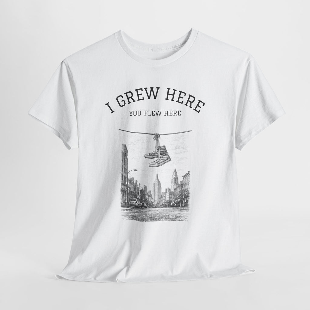New York City Skyline Shoefiti T-Shirt | NYC Gift I Grew Here You Flew Here Tee